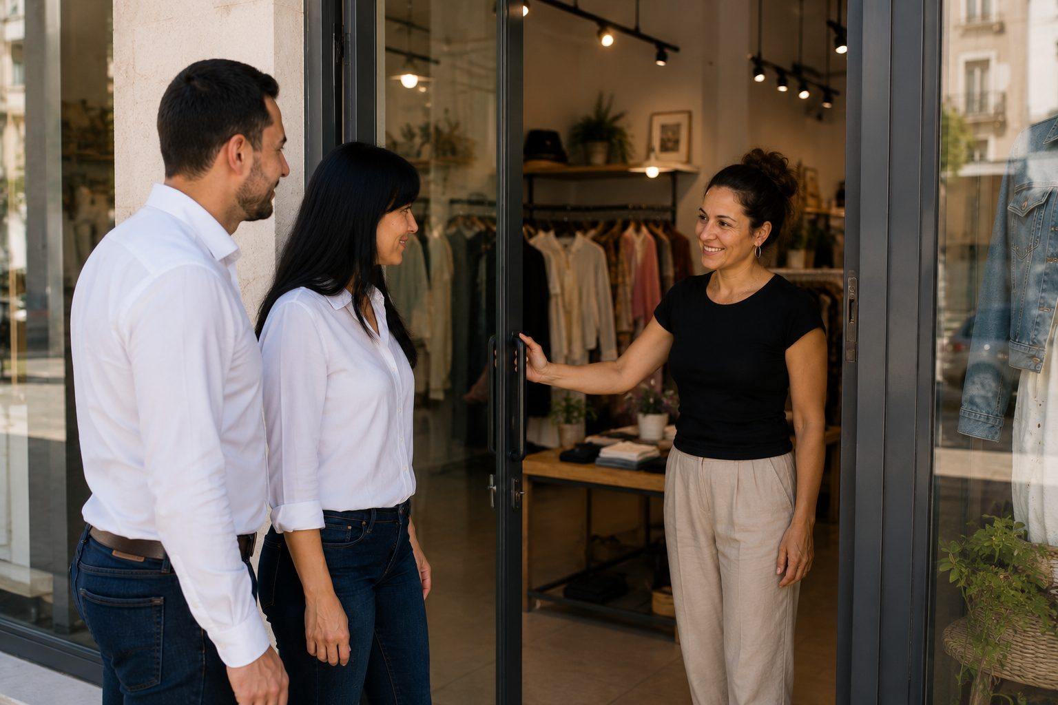 Monica e Gabriele arrivano presso il negozio della cliente per una valutazione stock