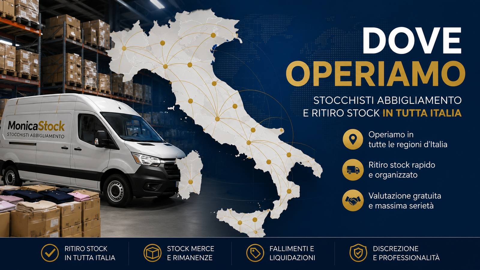Stocchisti abbigliamento e ritiro stock in tutta Italia